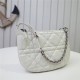 MINI Dior CARO TULIP BAG Quilted Macrocannage Calfskin White High