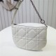 MINI Dior CARO TULIP BAG Quilted Macrocannage Calfskin White High