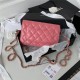 WALLET ON CHAIN Lambskin & Gold-Tone Metal AP1450 Pink A