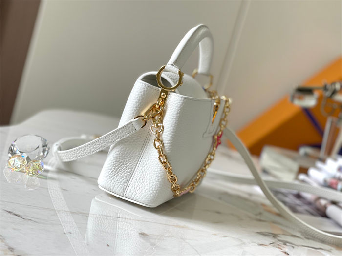 Louis Vuitton Capucines Mini Bag Taurillon Leather M20845 White High