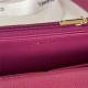 WALLET ON CHAIN Grained Shiny Calfskin & Gold-Tone Metal AP2840 Fuchsia A