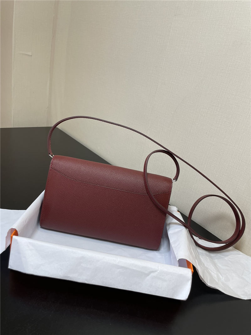 Hermes Constance To Go Long Wallet Epsom Leather Burgundy Silver-Metal WAX High