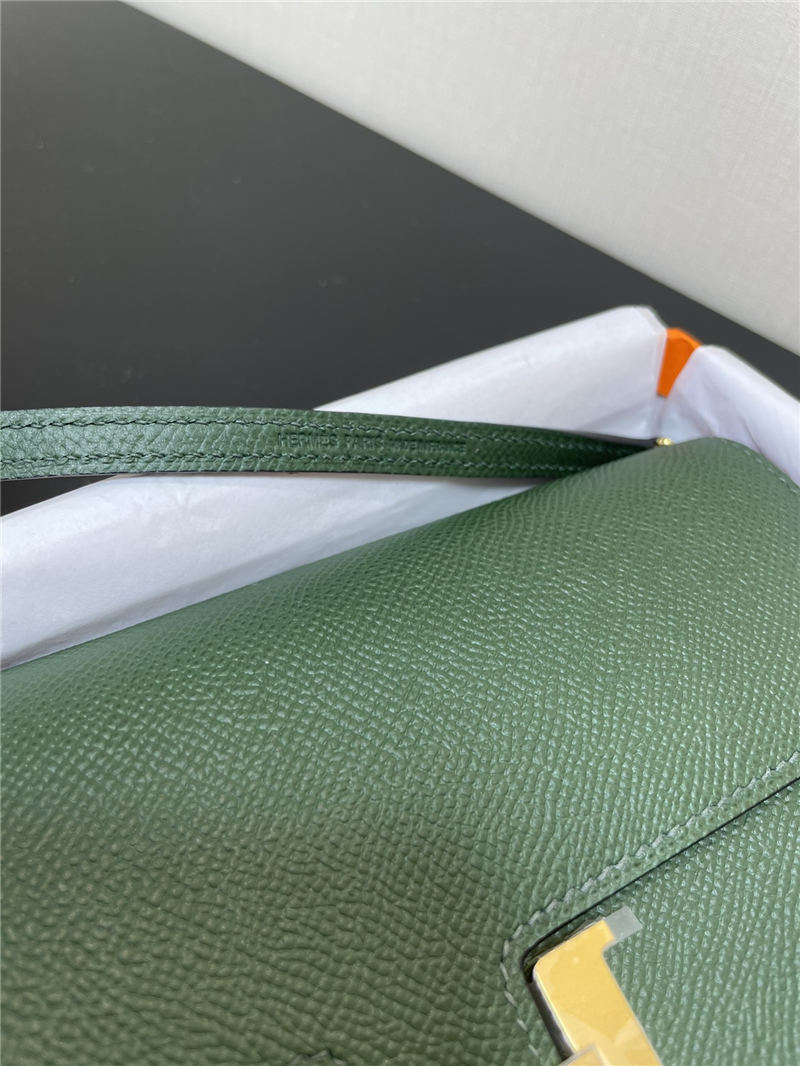 Hermes Constance To Go Long Wallet Epsom Leather Dark Green Gold-Metal WAX High