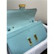 Hermes Constance To Go Long Wallet Epsom Leather Macaroon Blue Gold-Metal WAX High