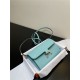 Hermes Constance To Go Long Wallet Epsom Leather Macaroon Blue Silver-Metal WAX High