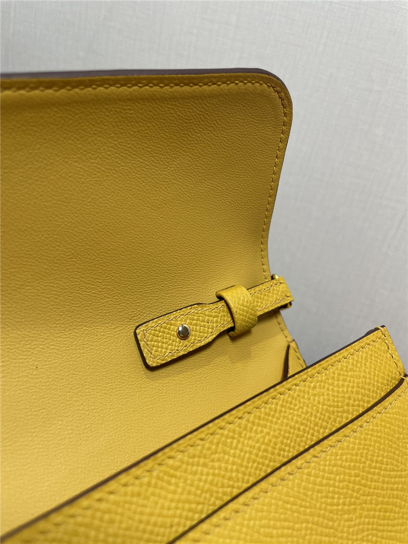 Hermes Constance To Go Long Wallet Epsom Leather Yellow Gold-Metal WAX High