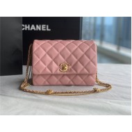 Chanel MINI FLAP BAG AS3378 Lambskin & Gold-Tone Metal Pink High