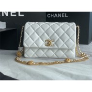 Chanel MINI FLAP BAG AS3378 Lambskin & Gold-Tone Metal White High