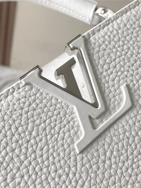 Louis Vuitton Capucines BB Bag Taurillon and ostrich leather N81409 White High