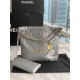 Chanel 22 SMALL HANDBAG Shiny Calfskin & Gold-Tone Metal AS3260 Grey High