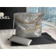 Chanel 22 SMALL HANDBAG Shiny Calfskin & Gold-Tone Metal AS3260 Grey High