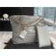 Chanel 22 SMALL HANDBAG Shiny Calfskin & Gold-Tone Metal AS3260 Grey High