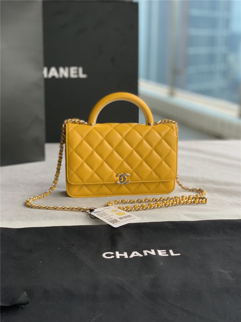 Chanel Wallet on Chain With Handle AP2844 Lambskin & Gold-Tone Metal Yellow High