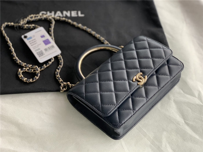 Chanel Wallet on Chain With Handle AP2844 Lambskin & Gold-Tone Metal Navy High