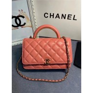 Chanel Wallet on Chain With Handle AP2844 Lambskin & Gold-Tone Metal Coral High