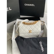 SMALL FLAP BAG Lambskin, Strass & Gold-Tone Metal AS3241 White High