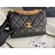 SMALL FLAP BAG Lambskin, Strass & Gold-Tone Metal AS3240 Black High