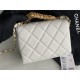 MINI FLAP BAG Lambskin, Strass & Gold-Tone Metal AS3239 White High