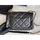 Mini Flap Bag AS3366 Lambskin & Gold-Tone Metal Black High