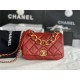 Mini Flap Bag AS3366 Lambskin & Gold-Tone Metal Red High