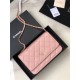 Classic Wallet on Chain A33814 Grained Calfskin Gold/Silver Metal Pink B