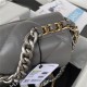 Chanel 19 Flap Bag Goatskin/Lambskin Dark Grey Silver High