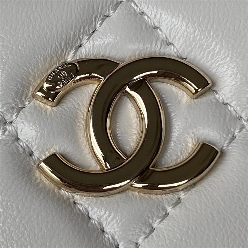 Chanel VANITY WITH CHAIN AP2846 Lambskin & Gold-Tone Metal White A