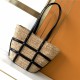 PANIER MEDIUM BAG IN NATURAL RAFFIA AND SMOOTH LEATHER High