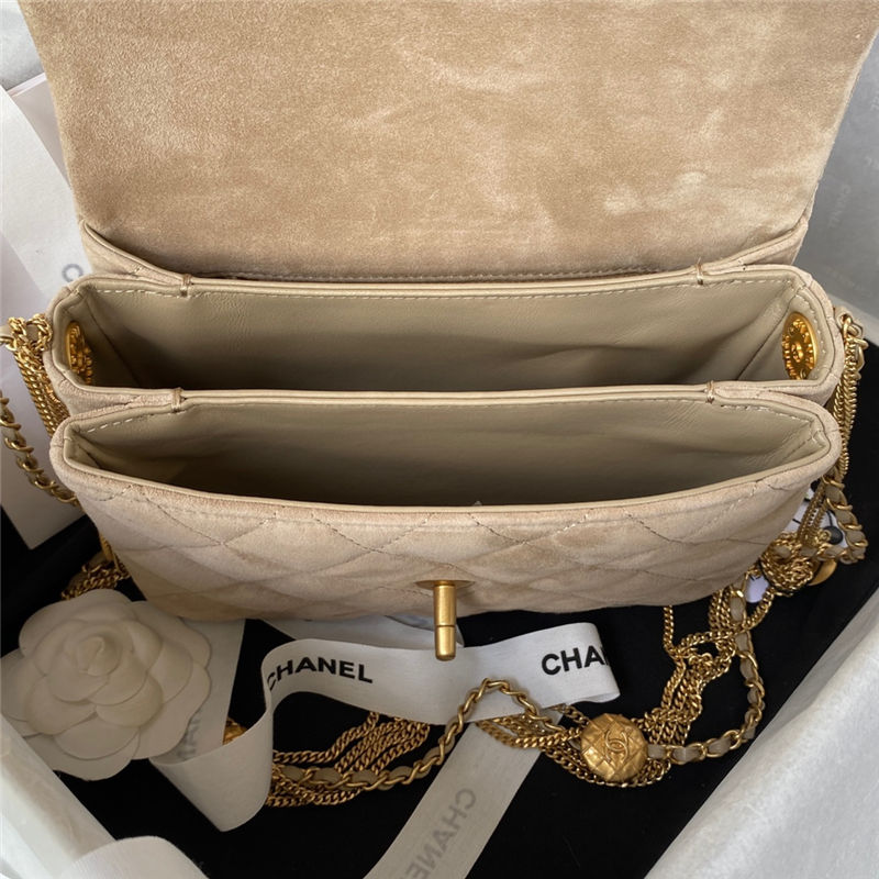 Chanel MINI FLAP BAG AS3378 Suede Goatskin & Gold-Tone Metal A