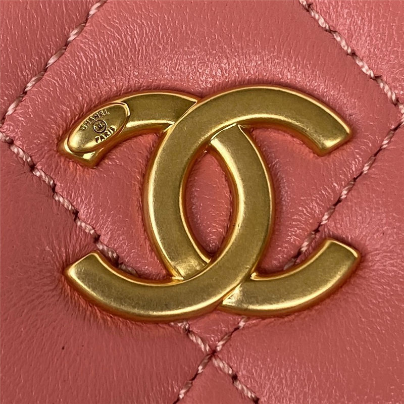 Chanel Small VANITY CASE AS3318 Lambskin & Gold-Tone Metal Pink A