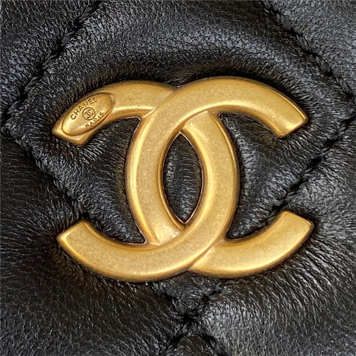 Chanel Small VANITY CASE AS3318 Lambskin & Gold-Tone Metal Black A