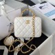 Chanel Small VANITY CASE AS3318 Lambskin & Gold-Tone Metal White A