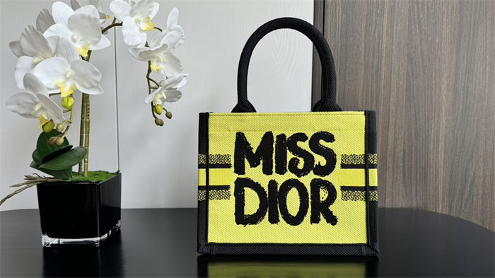 SMALL Dior BOOK TOTE Miss Dior Graffiti Embroidery High