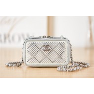 CLUTCH WITH CHAIN Lambskin, Strass & Black Metal AP2856 High