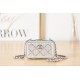 CLUTCH WITH CHAIN Lambskin, Strass & Black Metal AP2856 High