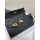 Hermes Kelly Classique To Go wallet Epsom calfskin Black Gold-Metal WAX High