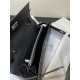 Hermes Kelly Classique To Go wallet Epsom calfskin Black Silver-Metal WAX High