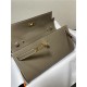 Hermes Kelly Classique To Go wallet Epsom calfskin Etoupe Gold-Metal WAX High