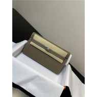 Hermes Kelly Classique To Go wallet Epsom calfskin Etoupe Silver-Metal WAX High