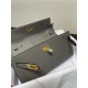 Hermes Kelly Classique To Go wallet Epsom calfskin Dark Grey Gold-Metal WAX High