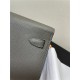 Hermes Kelly Classique To Go wallet Epsom calfskin Dark Grey Gold-Metal WAX High