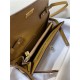 Hermes Kelly Classique To Go wallet Epsom calfskin Camel Gold-Metal WAX High