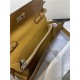 Hermes Kelly Classique To Go wallet Epsom calfskin Camel Silver-Metal WAX High