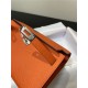 Hermes Kelly Classique To Go wallet Epsom calfskin Orange Silver-Metal WAX High