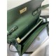 Hermes Kelly Classique To Go wallet Epsom calfskin Olive Gold-Metal WAX High