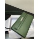 Hermes Kelly Classique To Go wallet Epsom calfskin Olive Silver-Metal WAX High