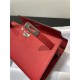 Hermes Kelly Classique To Go wallet Epsom calfskin Red Silver-Metal WAX High