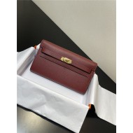 Hermes Kelly Classique To Go wallet Epsom calfskin Burgundy Gold-Metal WAX High