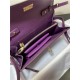 Hermes Kelly Classique To Go wallet Epsom calfskin Purple Gold-Metal WAX High