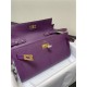 Hermes Kelly Classique To Go wallet Epsom calfskin Purple Gold-Metal WAX High